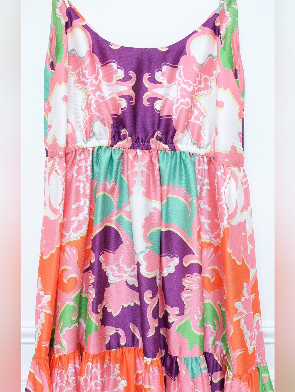 Anthropologie Delfi Collective Sebastienne Floral Maxi Dress Tie Front Size S - Picture 10 of 14